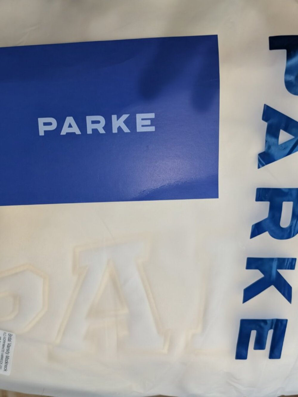 PARKE Bridal Varsity Mockneck Sweatshirt in Pearl XXL